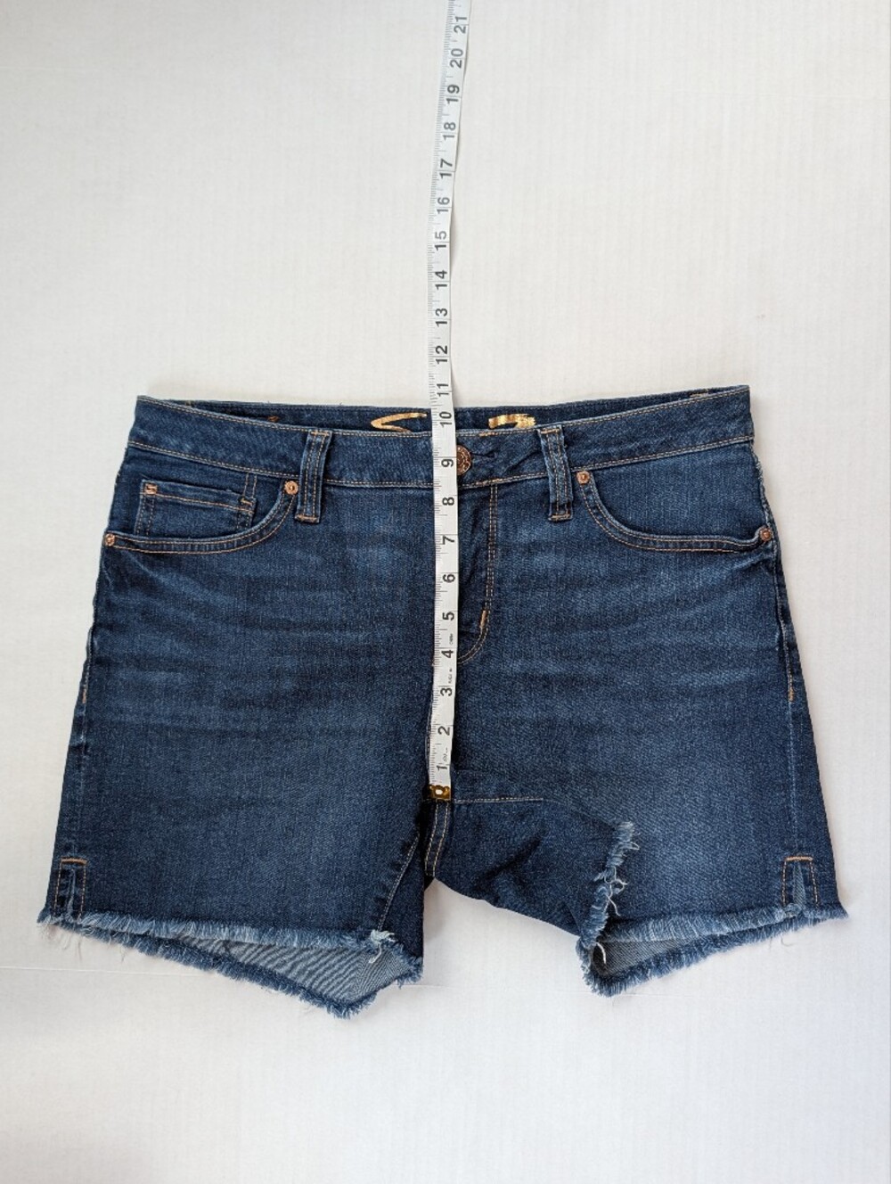 Seven7 The Weekend Short Frayed Hem Denim Jean Shorts 6 Curious Indigo Wash - Picture 11 of 13
